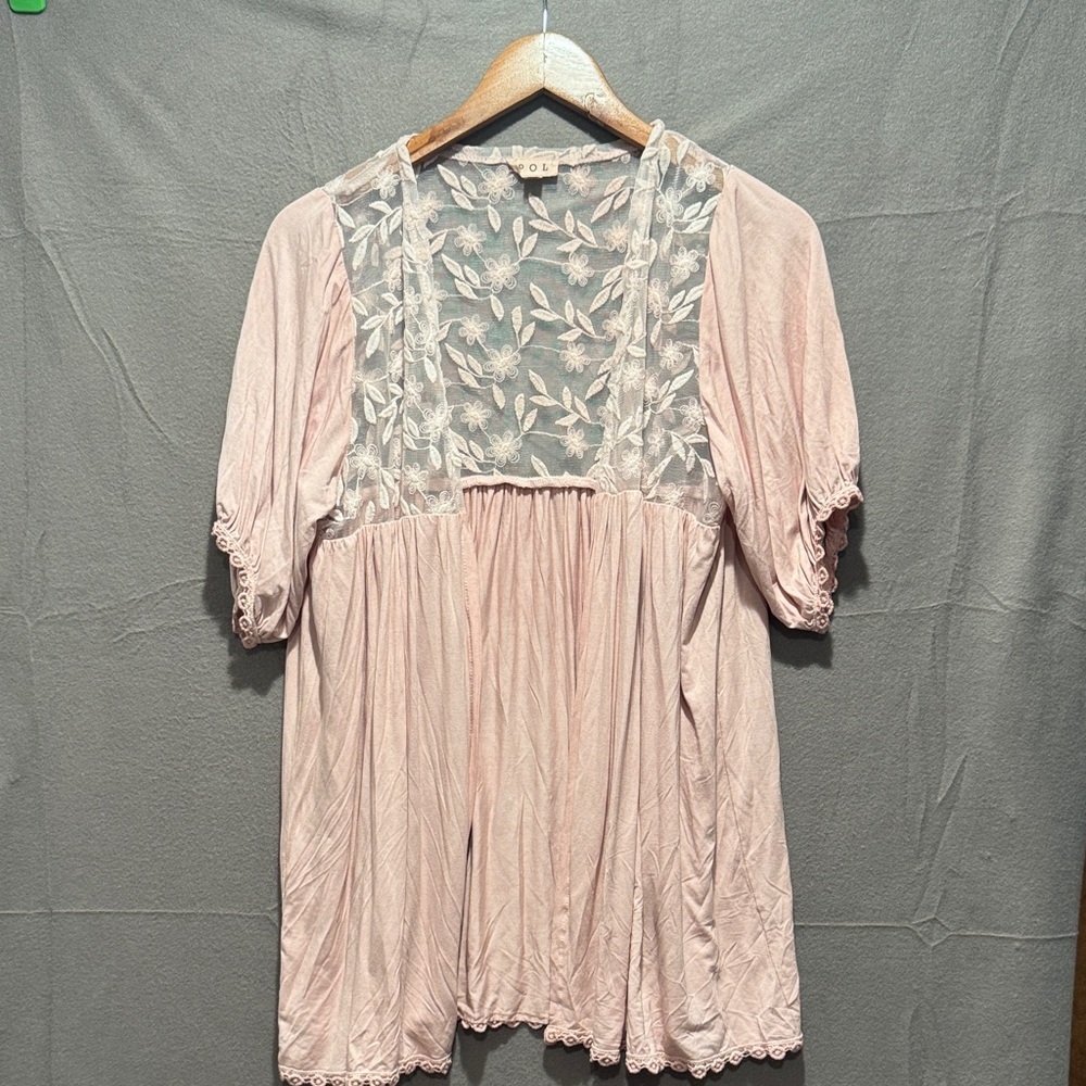 POL Pink Lace Blouse
